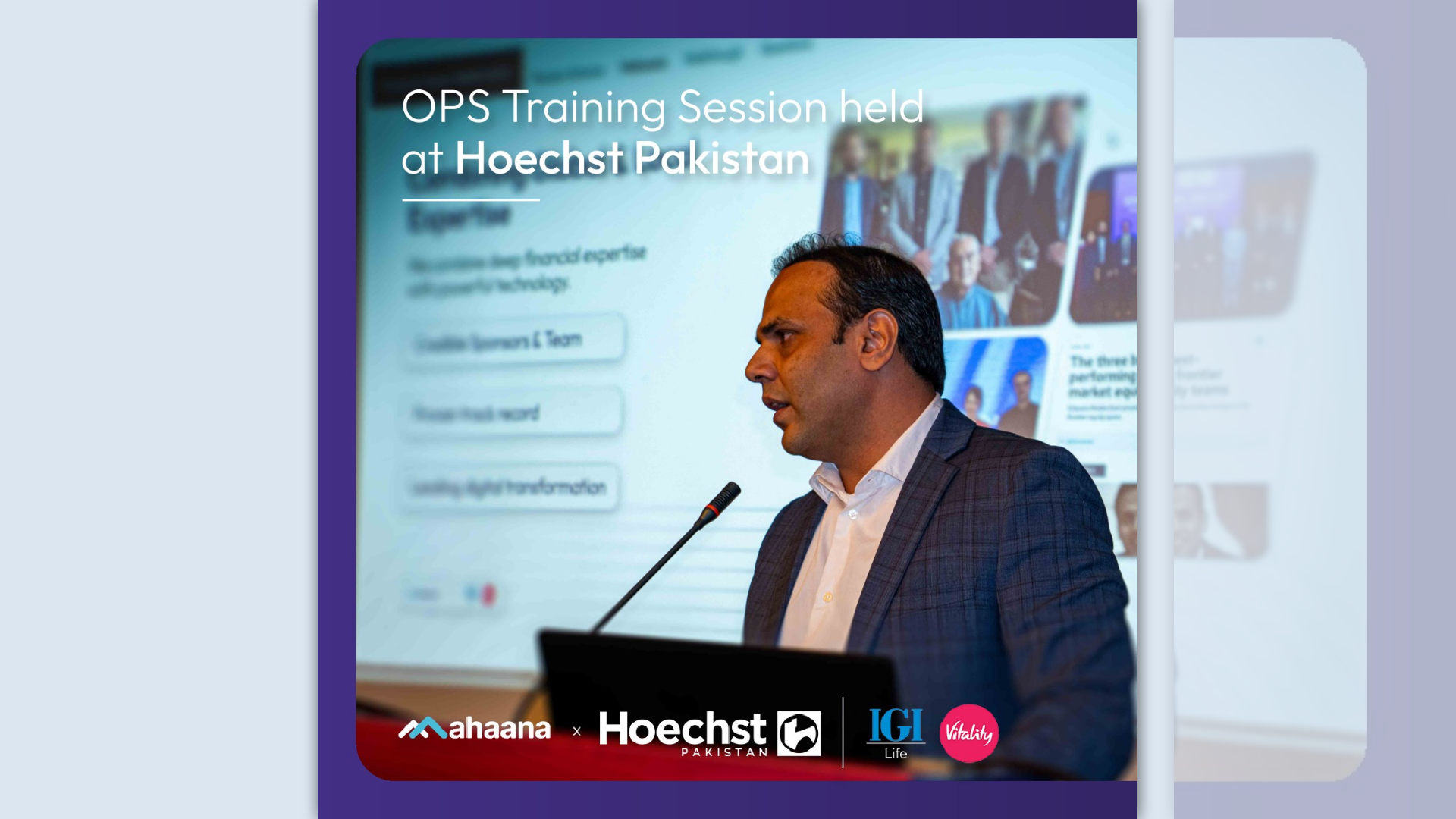 Highlights from the VPS partnership presentation with Hoechst Pakistan Limited: 
